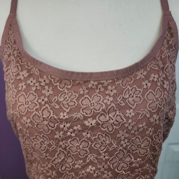 Old Navy Brown Lace Crop Tank Top - Picture 5 of 8